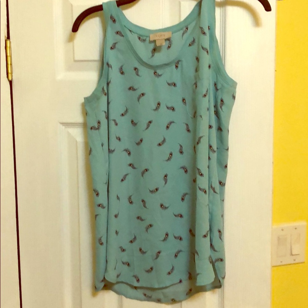 Loft tank top with peacock design